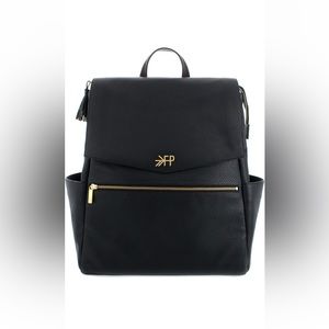 Freshly Picked Convertible Diaper Bag Black Leather